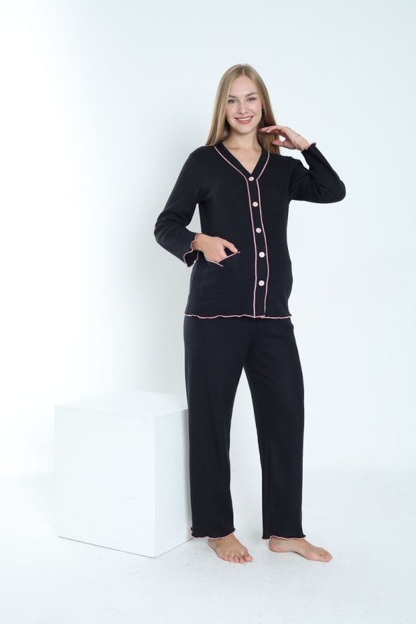 Miss World Lissa Front Button Adjustable Waist Maternity and Nursing Pajama Set
