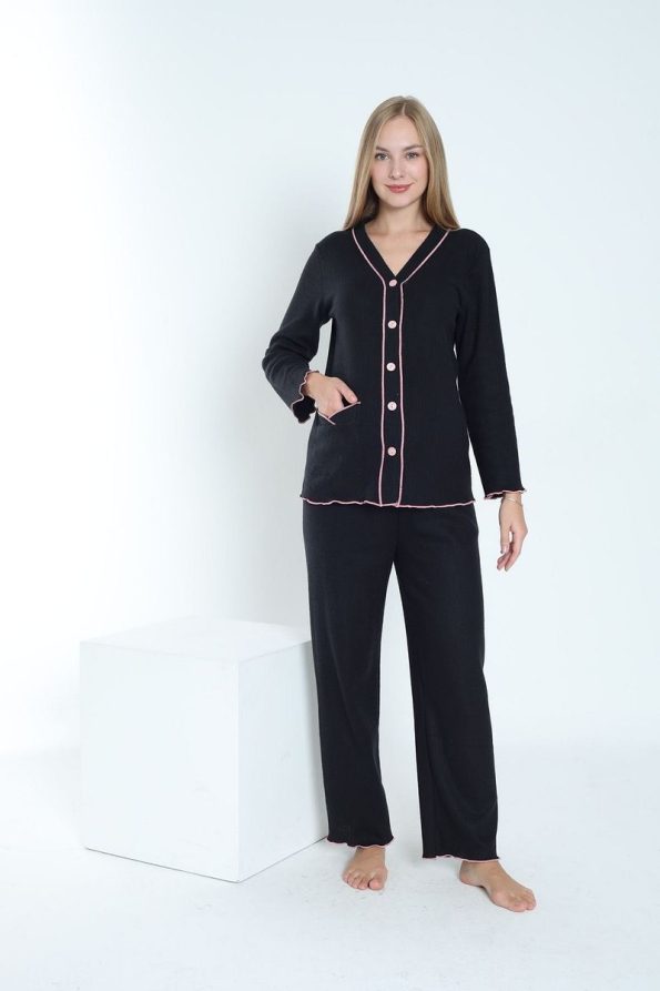 Miss World Lissa Front Button Adjustable Waist Maternity and Nursing Pajama Set