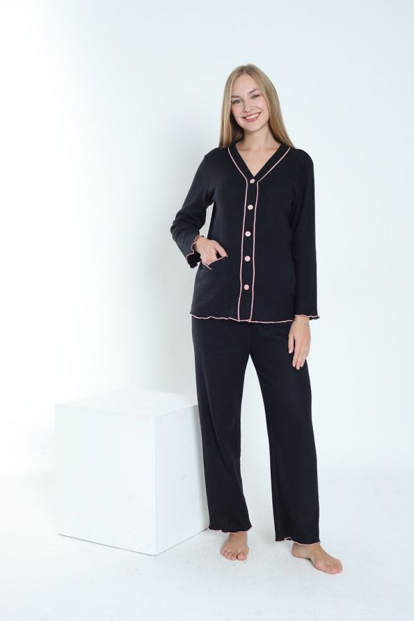 Miss World Lissa Front Button Adjustable Waist Maternity and Nursing Pajama Set