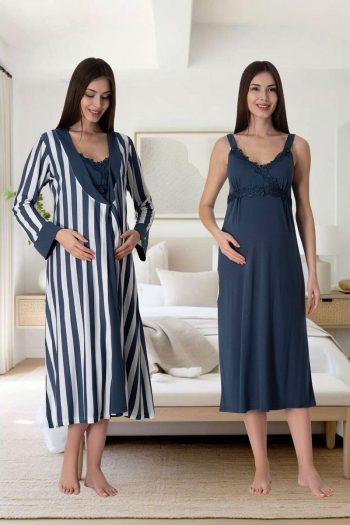 Effortt Venera Striped Maternity Pajama Set