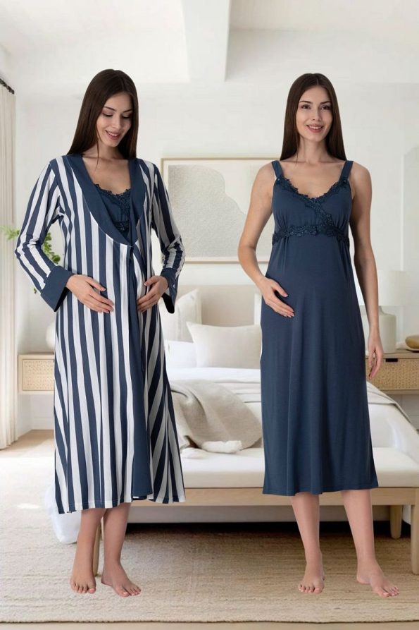 Effortt Venera Striped Maternity Pajama Set