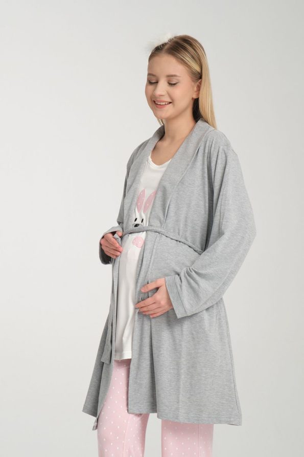 Effortt Venera Baby 3-Piece Rabbit Detail Maternity Pajama Set