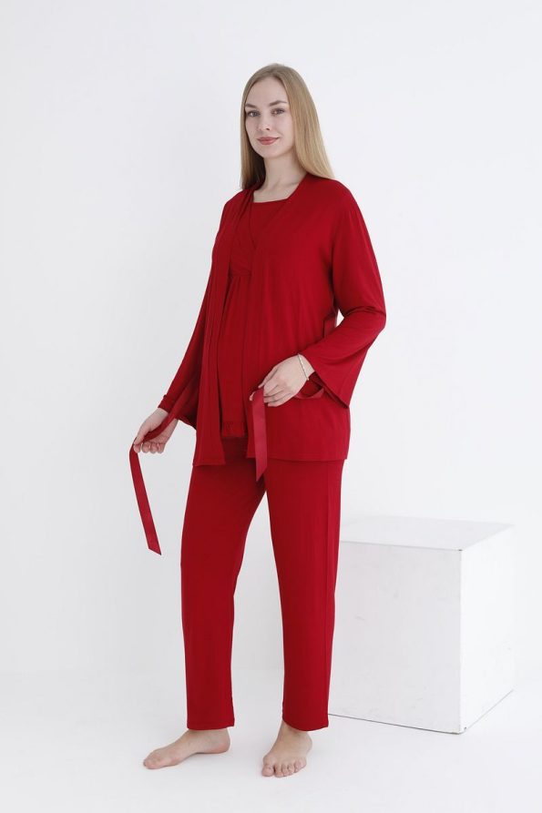 Miss World Lissa Nursing-Friendly Short Sleeve Pajama Set with Ruffle Details