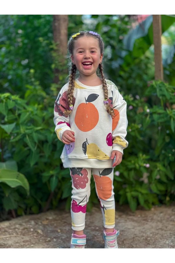 GOKJOY BOUTIQUE 100% COTTON PREMIUM QUALITY FRUIT PRINT GIRLS' LEGGING SET