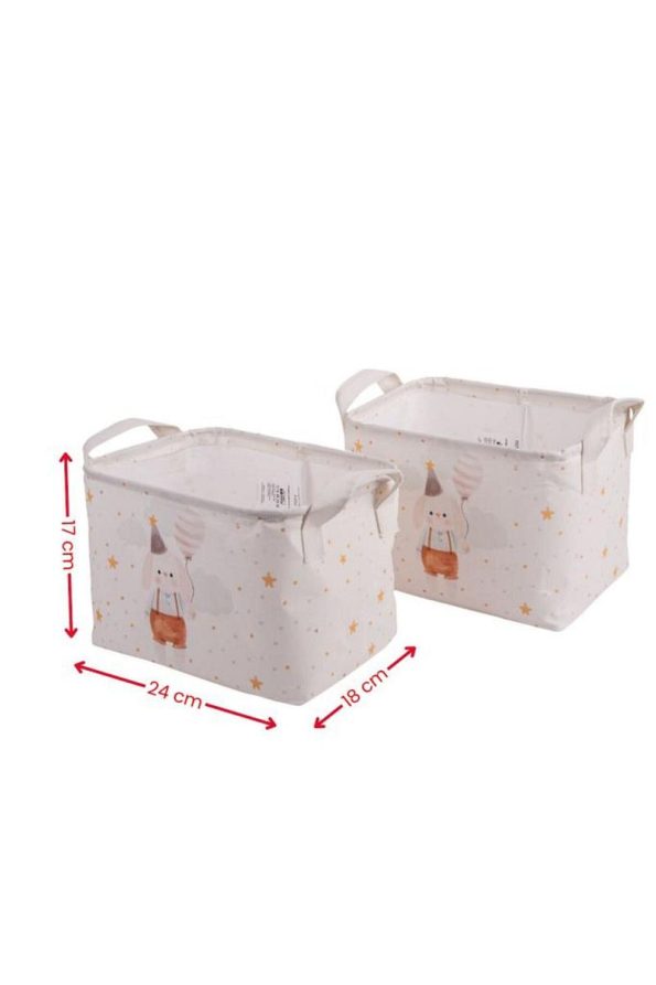 Flora Rabbit Patterned Rectangular Baby and Kids Room Organizer