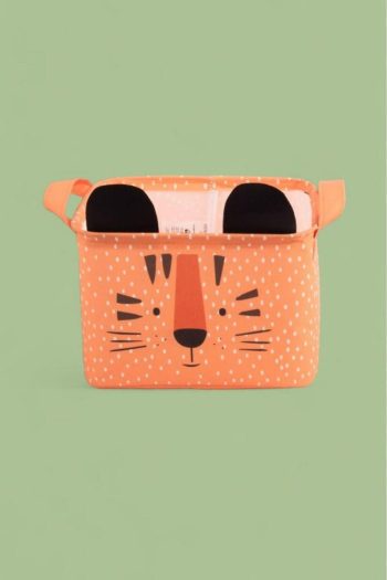 Flora Patterned Rectangular Baby Room Organizer with Handles 24x18x16 cm