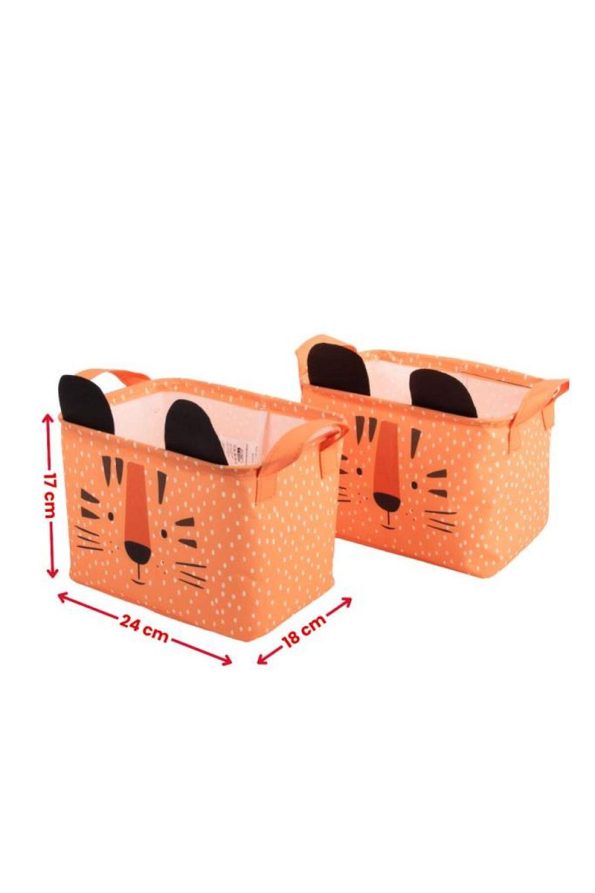 Flora Patterned Rectangular Baby Room Organizer with Handles 24x18x16 cm