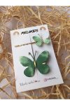Melo Green Butterfly Hair Clip Set