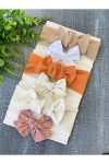 Pink Bandana Set for Baby Girls with Bow Headband