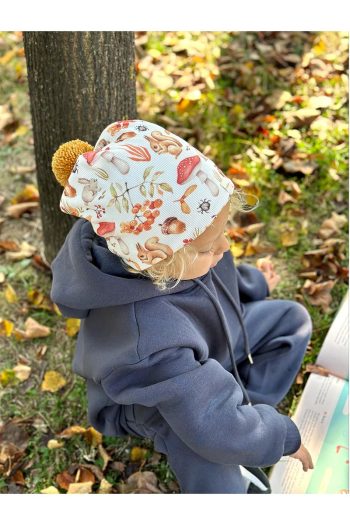Chipiques Unisex Forest Pom Pom Medium Thick Ribbed Beanie
