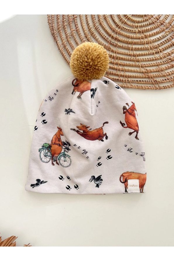 Chipiques Cow Print Thick Jersey Kids Beanie