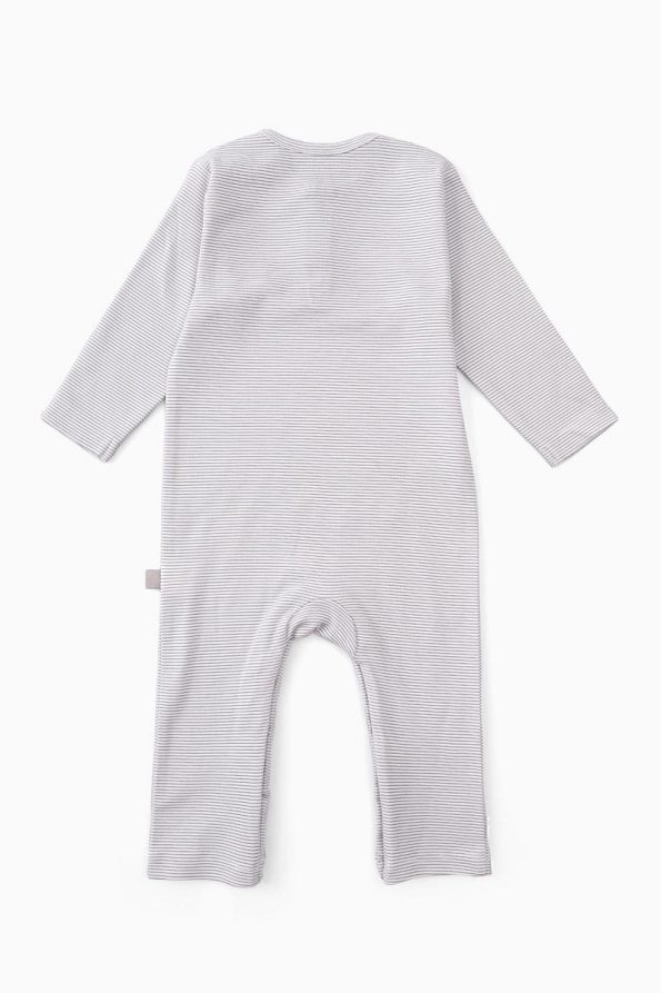 Boumini Baby Long Sleeve Snap Bodysuit Gray Striped