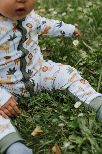 Molica Baby Unisex Printed Crew Neck Organic Cotton 2-Piece Baby Romper