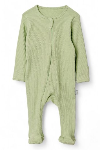 VOY KIDS Baby Fleece Zipper Romper with Built-in Mittens and Booties
