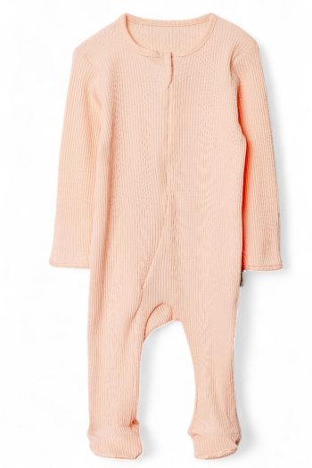 VOY KIDS Baby Fleece Zip-Up Romper with Attached Mittens and Booties
