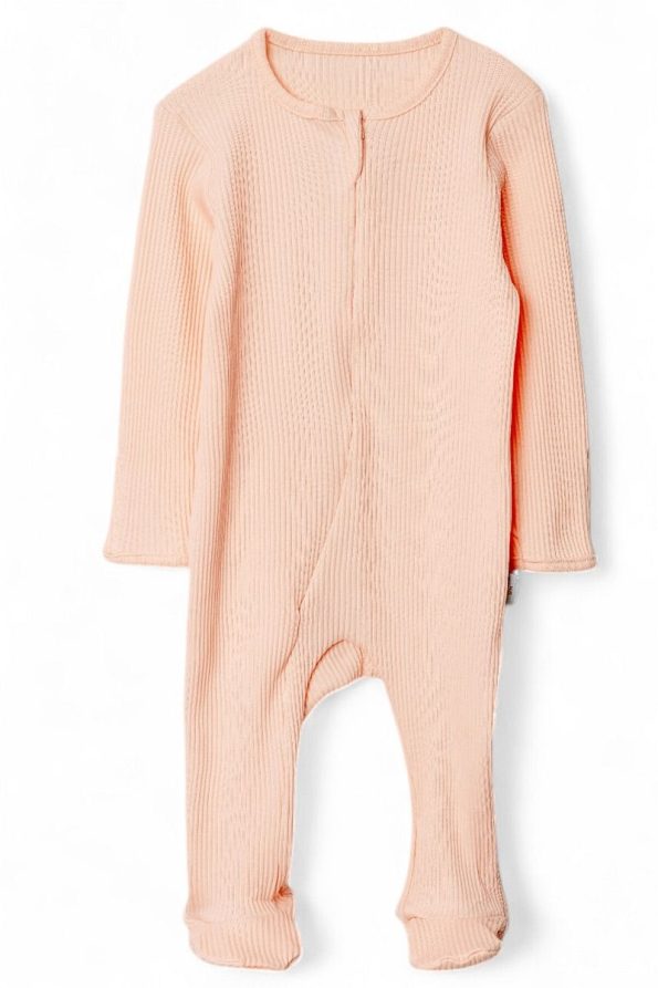 VOY KIDS Baby Fleece Zip-Up Romper with Attached Mittens and Booties