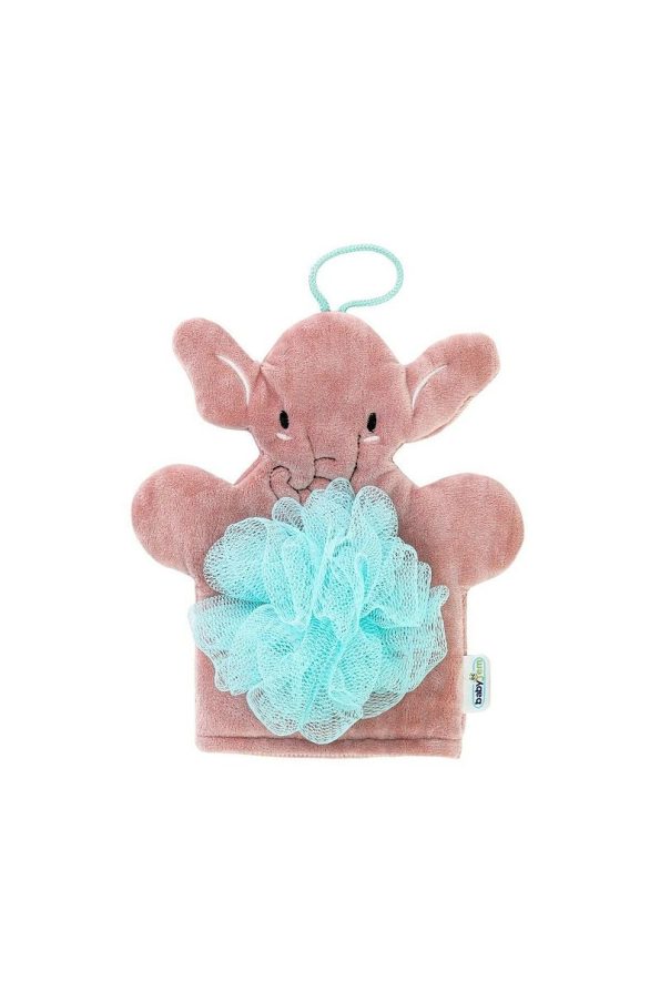 Babyjem Baby Bath Puff Elephant Rose Pink