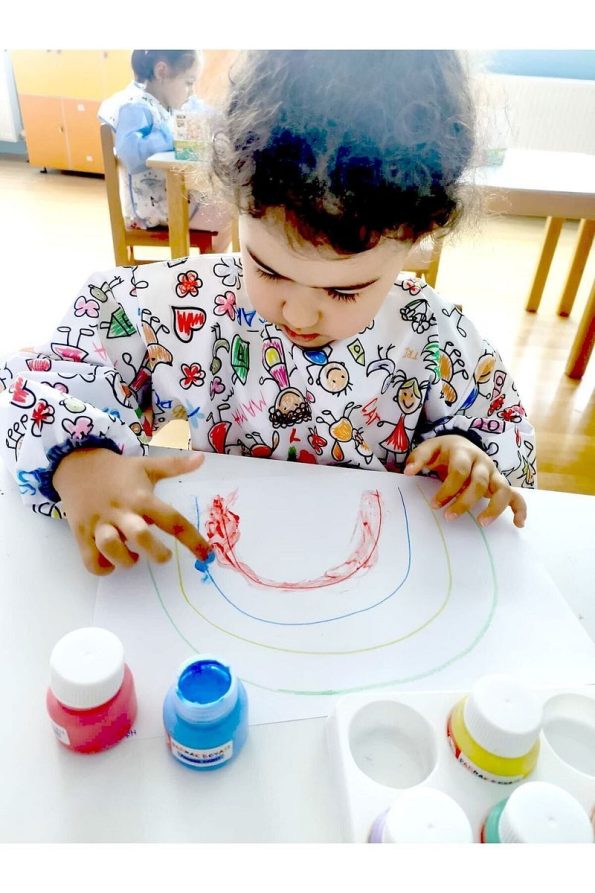 Yorni 4-7 Years Family Waterproof Machine Washable Long Sleeve Children's Activity Painting Apron