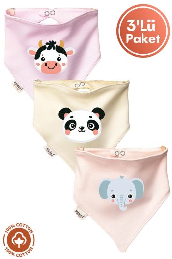 Miniel Unisex Baby Newborn Organic Cotton Animal Figure Bib Set