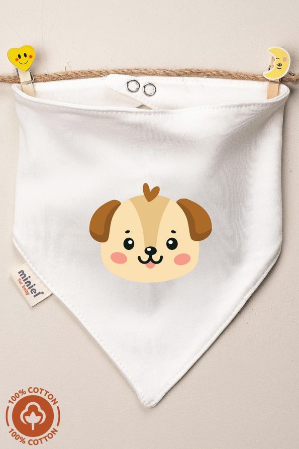Miniel Unisex Newborn Organic Cotton Animal Print Bib Set