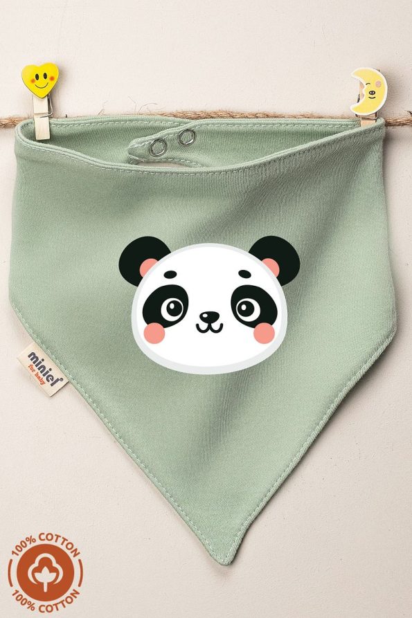 Miniel Unisex Newborn Organic Cotton Animal Print Bib Set