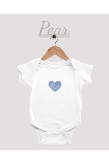 Pear Wear 100% Cotton Blue Heart Printed Baby Boy Bodysuit