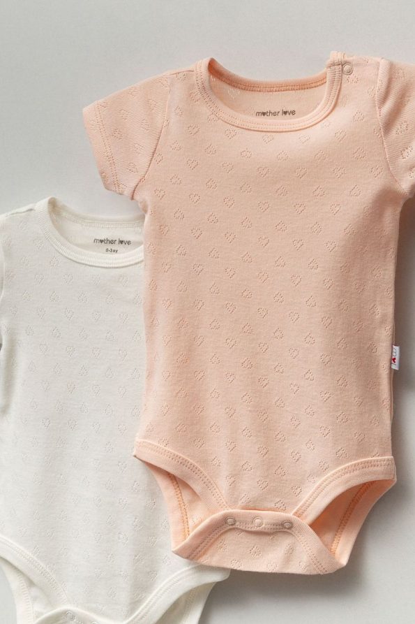 Mother Love Jacquard Organic Short Sleeve Bodysuit Set