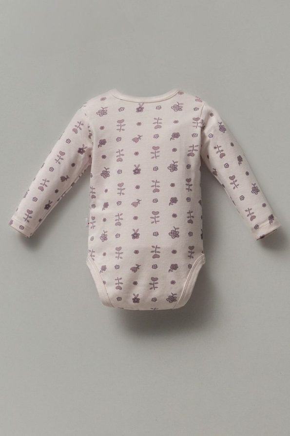 Mother Love Lilac Floral Bamboo & Cotton Long Sleeve Bodysuit