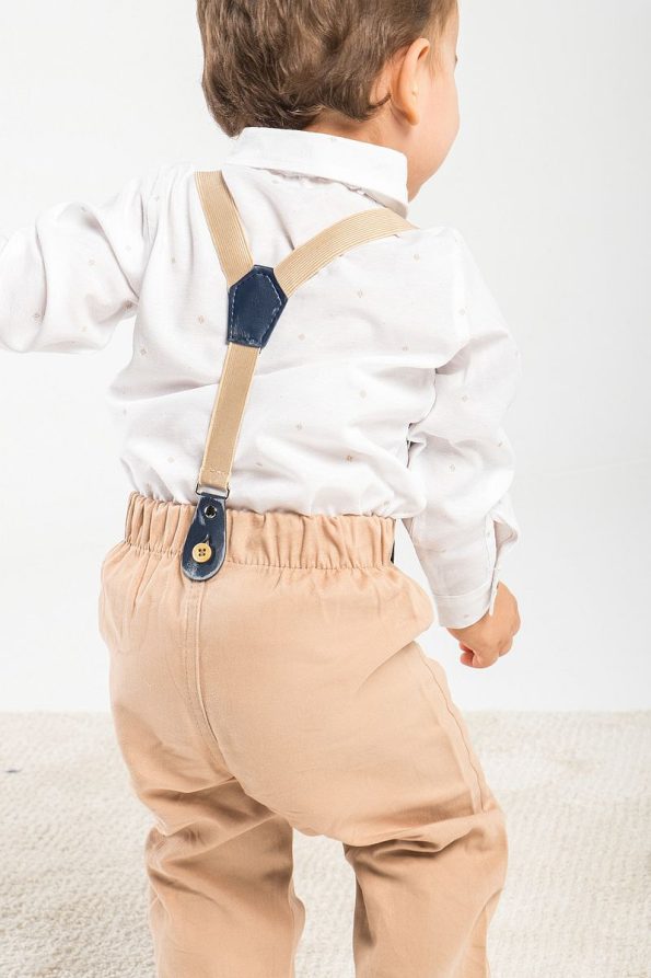 Mai Perla 1-5 Years 4-Piece Bow Tie and Suspender Suit Set