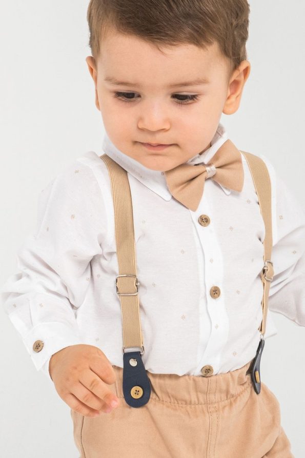 Mai Perla 1-5 Years 4-Piece Bow Tie and Suspender Suit Set