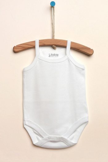 Lilabio 100% Organic Cotton 5-Pack White Baby Bodysuits