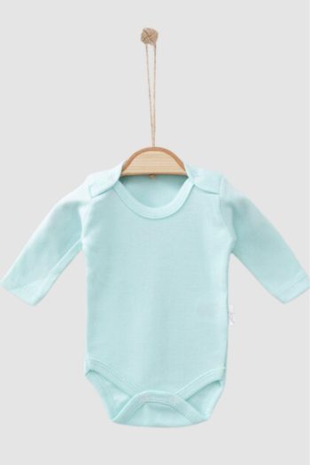 Bamoola 100% Organic Cotton Girls' Long Sleeve Bodysuit Set - Green, Pink, White