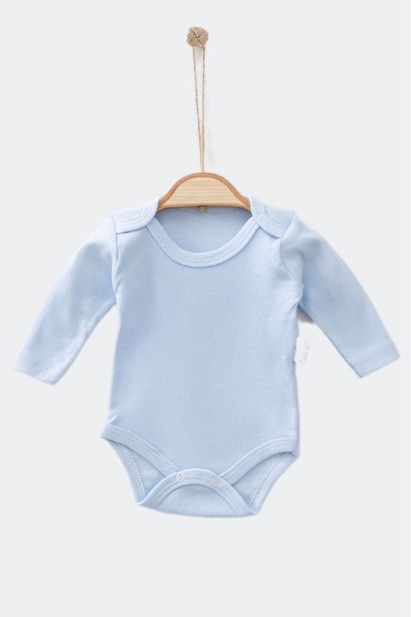 Bamoola 100% Organic Cotton Boys' Long Sleeve Bodysuit Set - Blue, Yellow, White