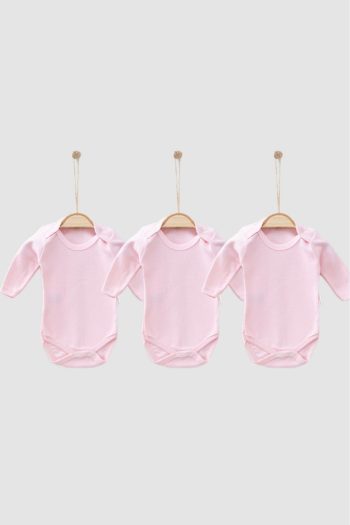 Bamoola 100% Organic Cotton Pink Long Sleeve Bodysuit Set