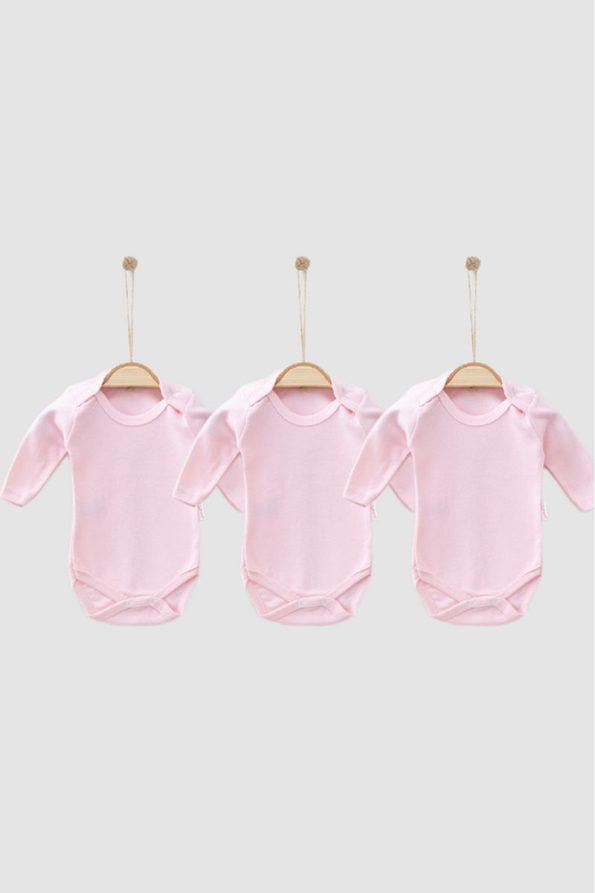 Bamoola 100% Organic Cotton Pink Long Sleeve Bodysuit Set