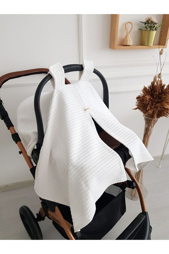 Knitted Hair Design Zippered Baby Stroller Cover