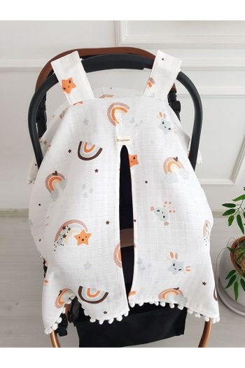 ilkimbebe Rainbow Pom Pom Baby Stroller Cover