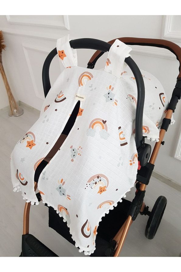 ilkimbebe Rainbow Pom Pom Baby Stroller Cover