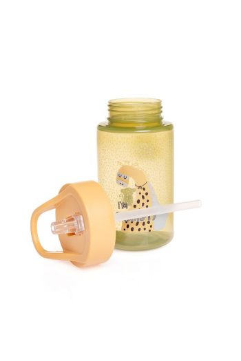 Dinosaur Patterned Kids Water Bottle with Straw