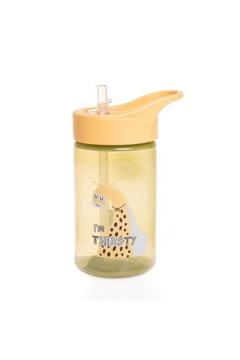 Dinosaur Patterned Kids Water Bottle with Straw