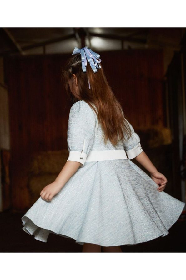 Augie Leauphant Blue Tweed Dress