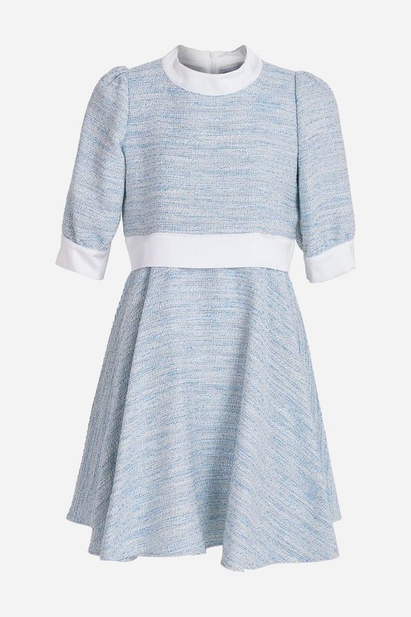 Augie Leauphant Blue Tweed Dress