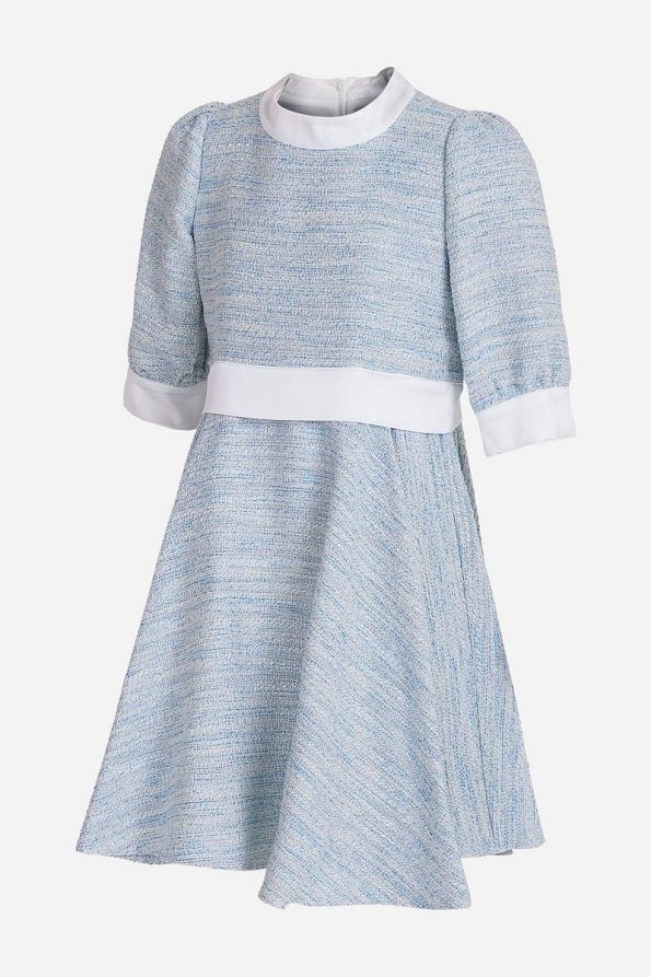 Augie Leauphant Blue Tweed Dress