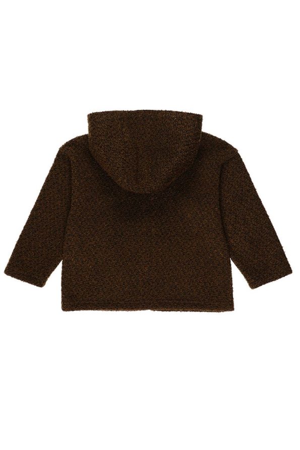 Boys' Hooded Brown Poncho Jacket