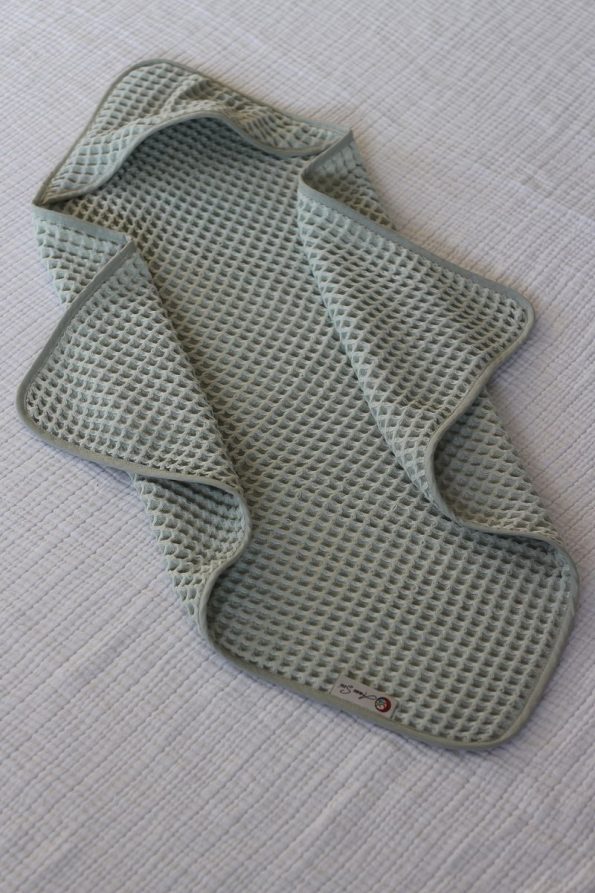 Mother's Voice Waffle Baby Towel Swaddle 100% Natural Cotton Hooded Baby Towel - 75x75 cm