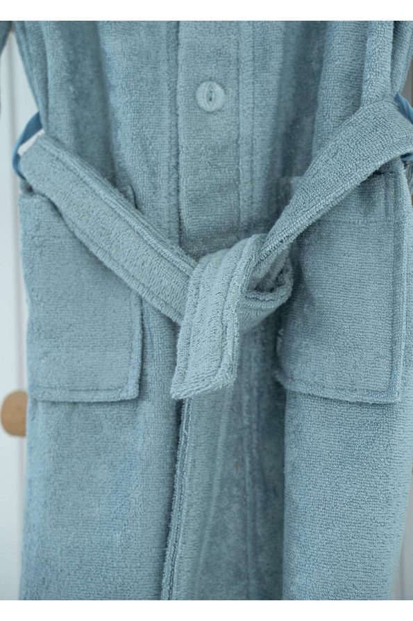 Kirazkids Bamboo Light Blue Hooded Kids Bathrobe