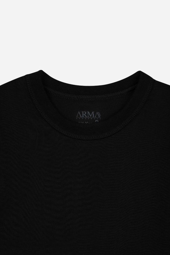 Star Emblem Boys' Black Crew Neck T-Shirt