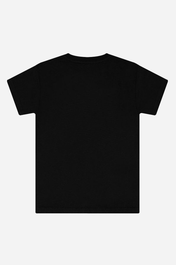 Star Emblem Boys' Black Crew Neck T-Shirt