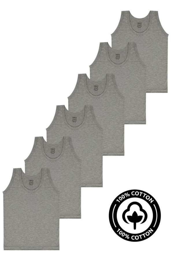 Star Emblem Gray Boys' Tank Top 6-Pack
