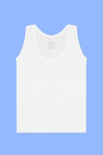 Star Emblem White 6-Pack Boys Ribbed Tank Tops 100% Cotton